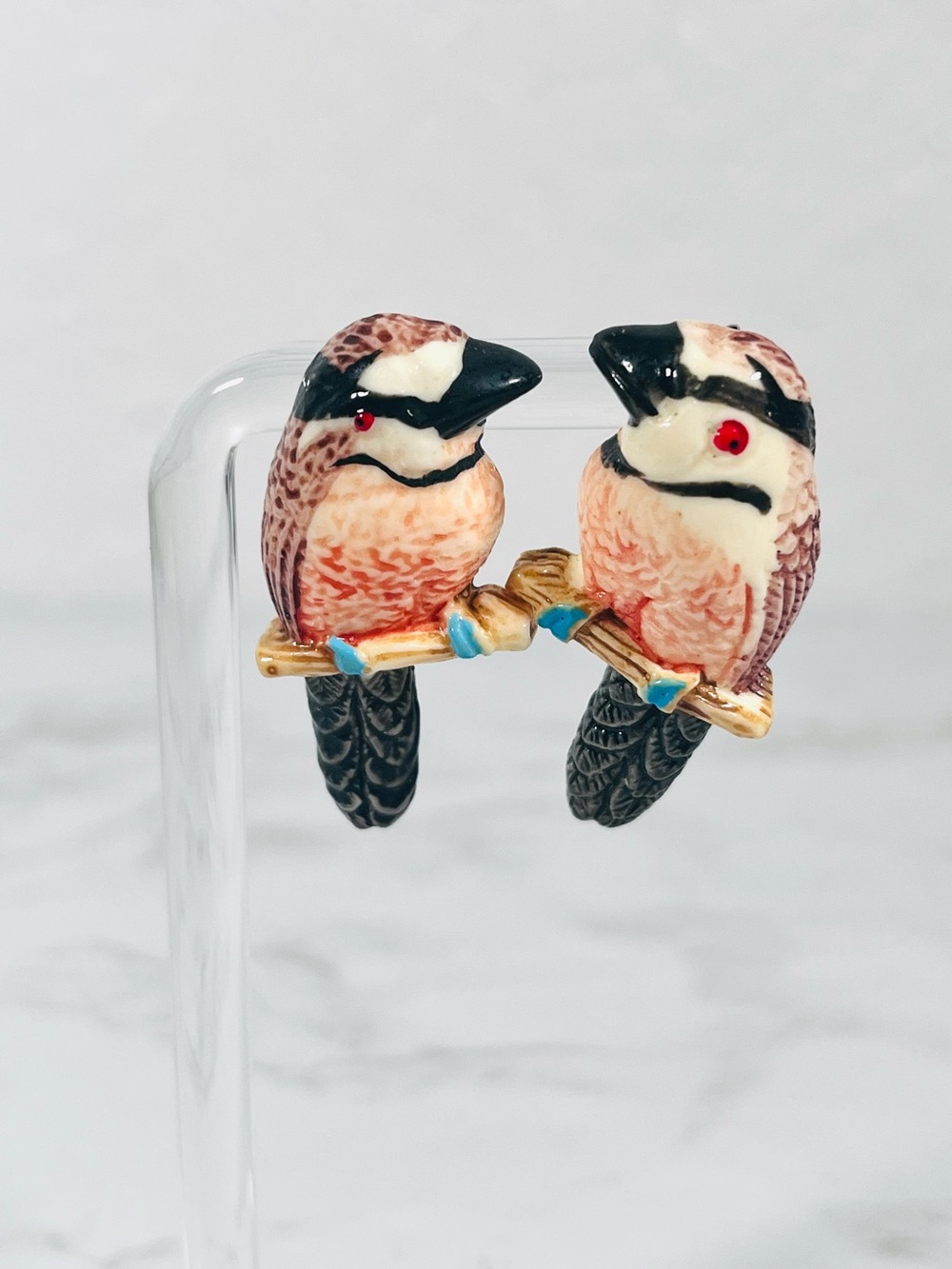 Vintage Ceramic Bird Earrings